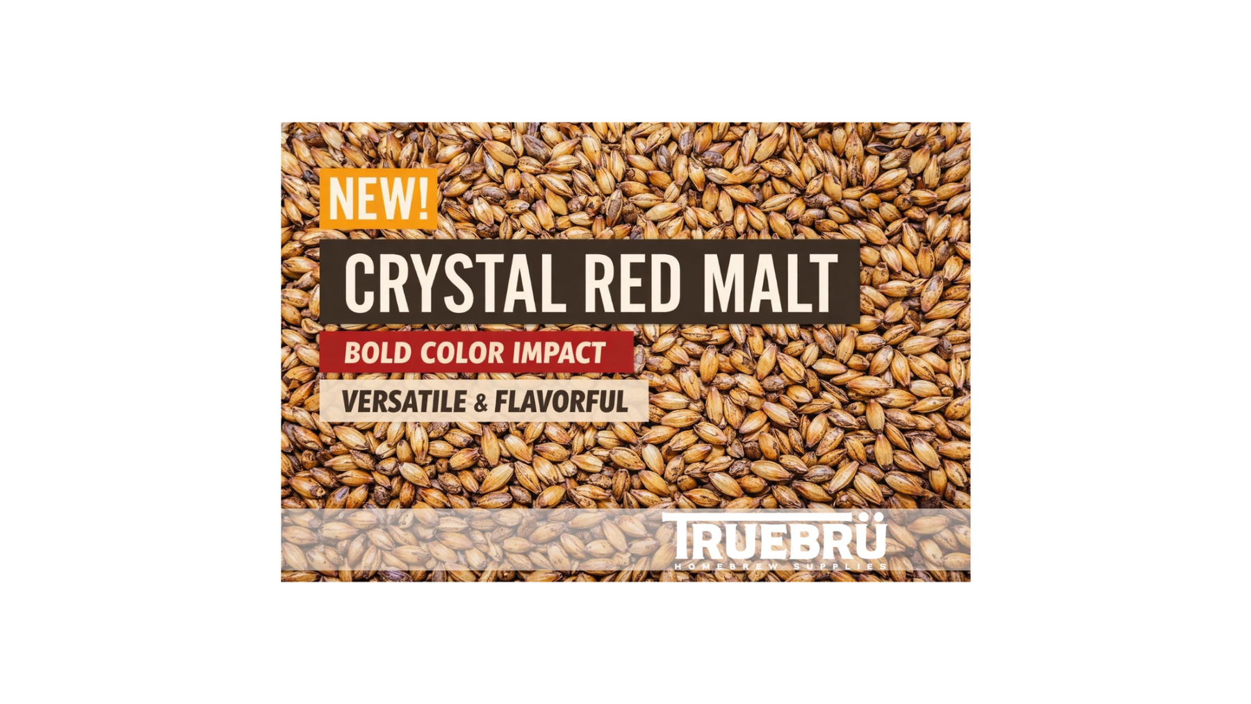 Crystal Red malt now available in the TrueBrü grain room in New Berlin Wisconsin near Milwaukee