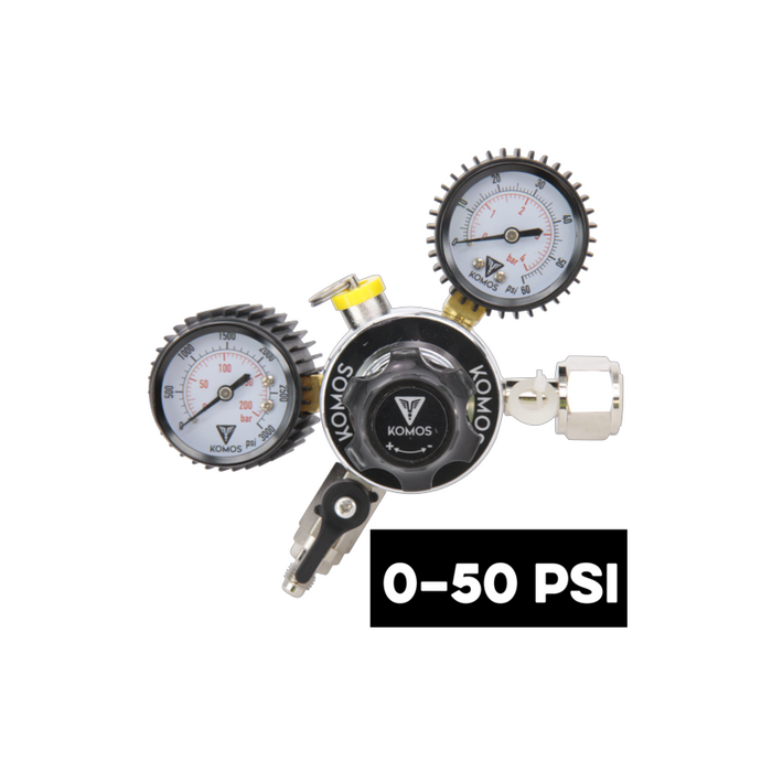 KOMOS® Universal 50 Dual Gauge CO₂ Regulator 0–50 PSI