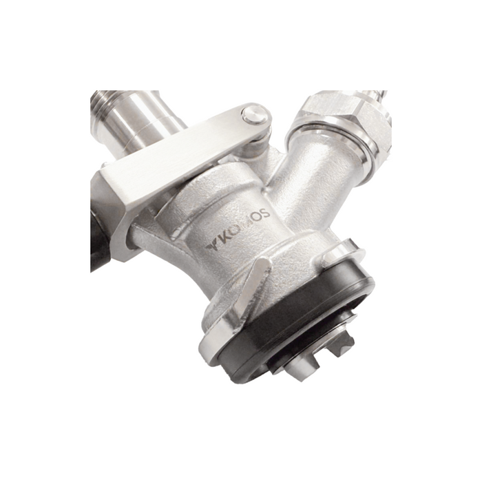 KOMOS® D-Style Keg Coupler | Sanke Beer Tap | Stainless Steel Body & Probe | PRV | Gas Barb Included