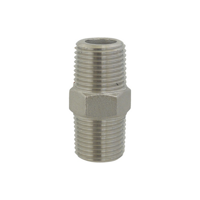 Stainless Hex Nipple - 1/2 in. x 1 3/4 in. Threaded