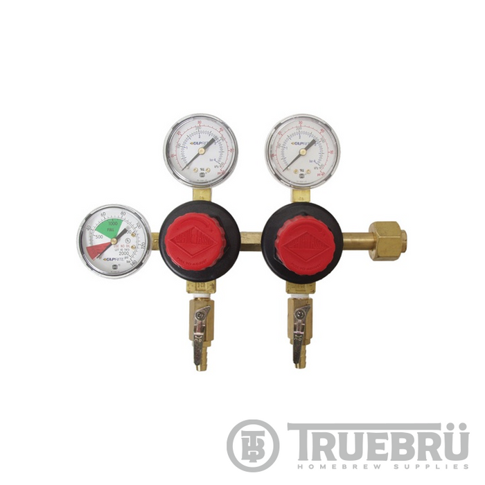 Taprite Dual Body CO2 Regulator | 5/16" Barb Out