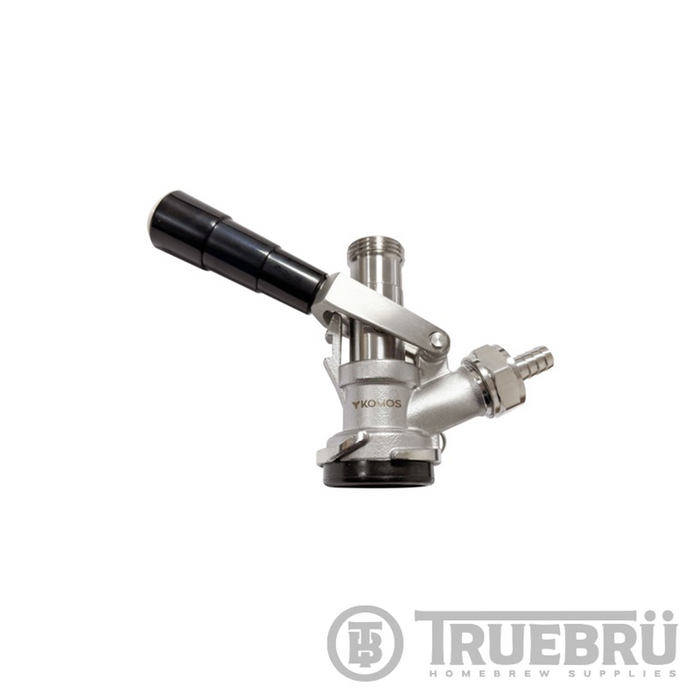 KOMOS® D-Style Keg Coupler | Sanke Beer Tap | Stainless Steel Body & Probe | PRV | Gas Barb Included