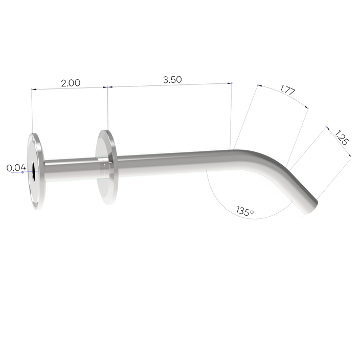 BrewBuilt Tri-Clamp Kettle Maximizer dimensions