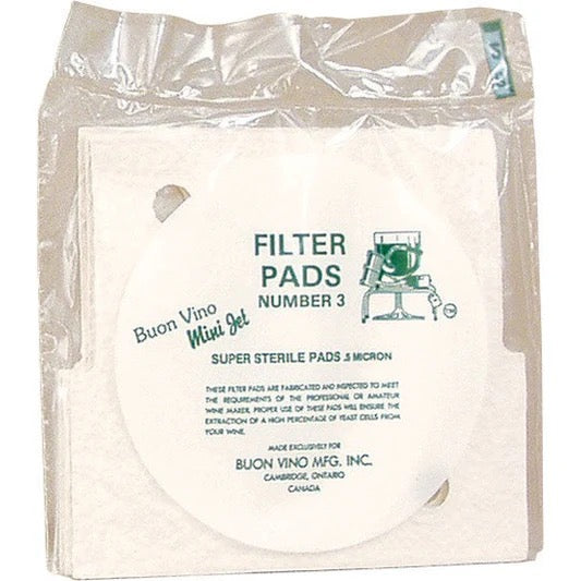 Buon Vino Mini Jet Filter Pads #3 Sterile (3 pack)