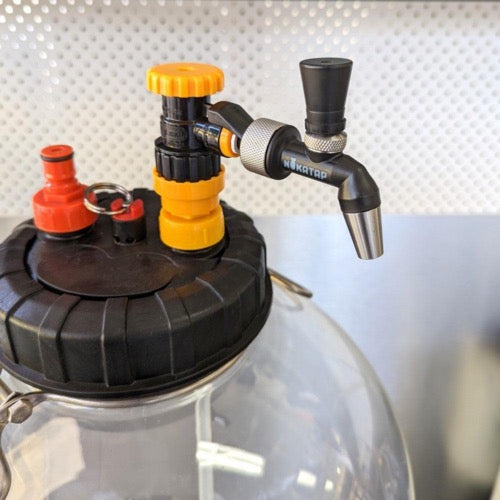 NukaTap Mini Beer Faucet Assembly Kit | Flow Control Ball Lock Quick Disconnect (QD) | Duotight Adapter | Self Closing Spring