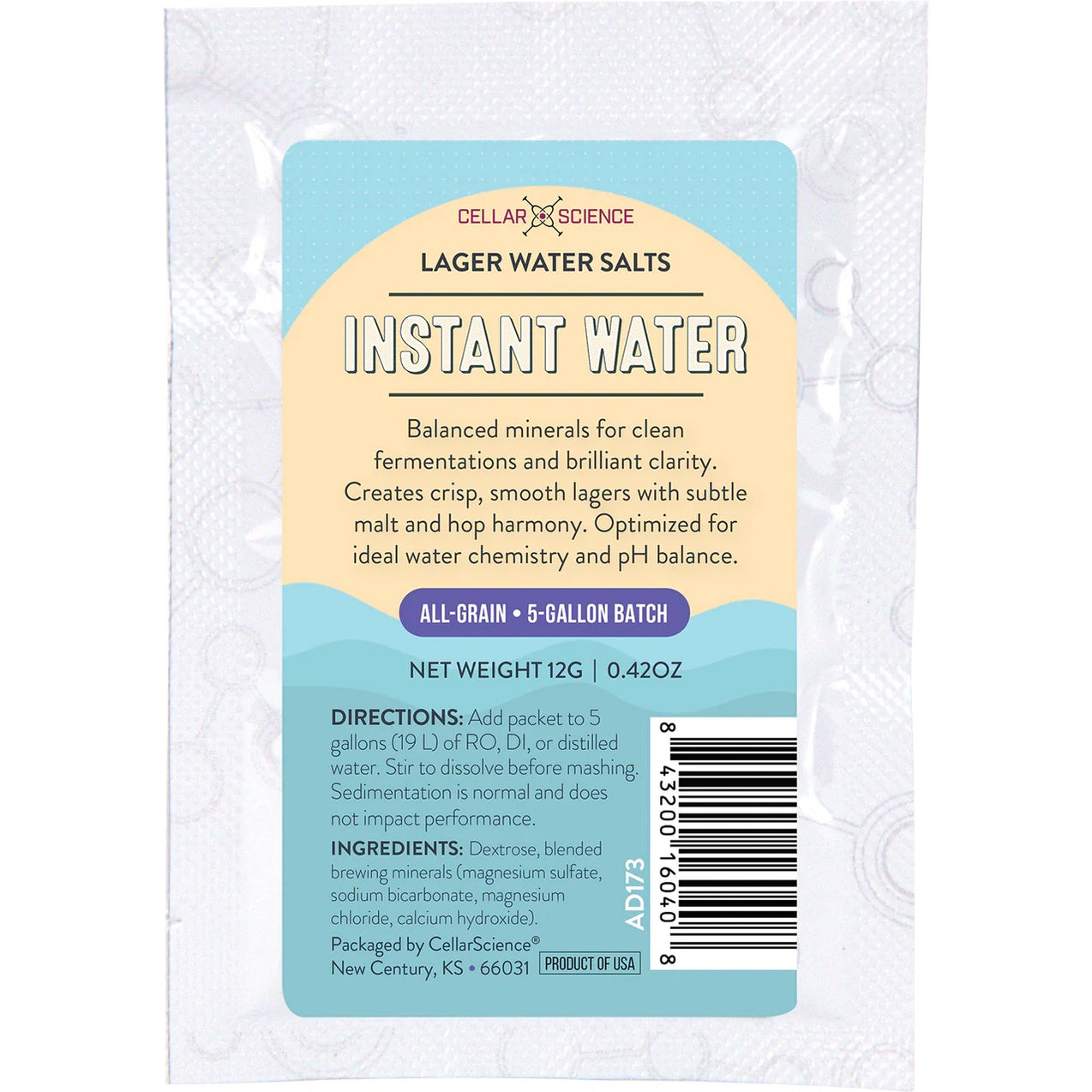 CellarScience® Instant Water™ | Lager Water Salts — TrueBrü