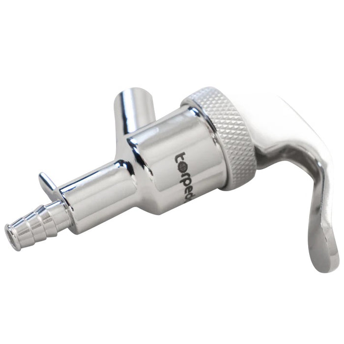 Torpedo Keg | Hand Held Beer Faucet | Cobra Tap | Picnic Tap | 1/4" Barb | Stainless Steel