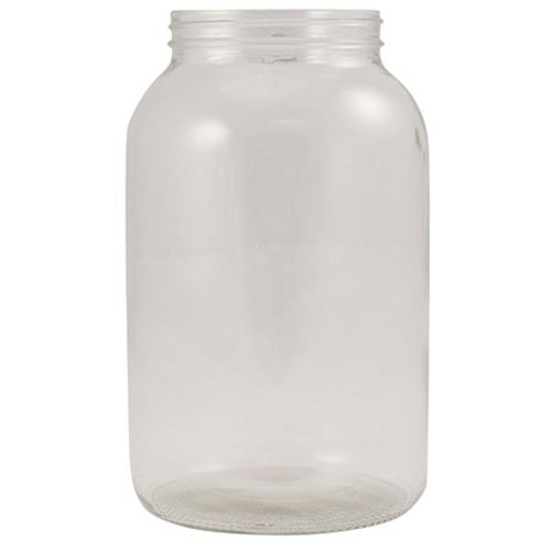 One gallon wide-mouth glass jar without lid
