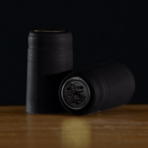 Black matte PVC wine bottle capsules, 100-count option