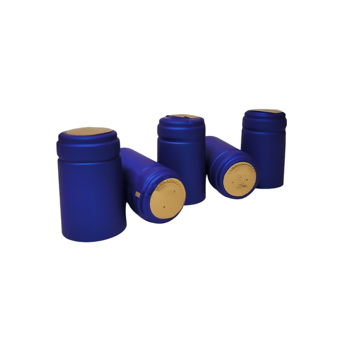 Matte Royal Blue PVC Shrink Capsules 30 count