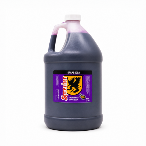 Sprecher Grape soda extract in a one-gallon jug