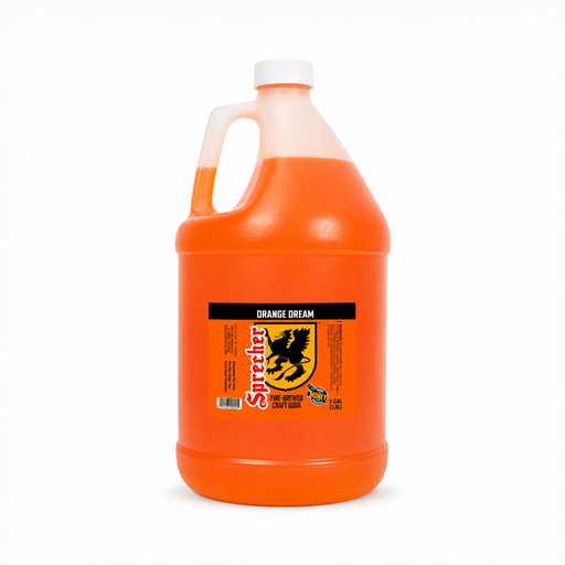 Sprecher Orange Dream soda extract in a one-gallon jug